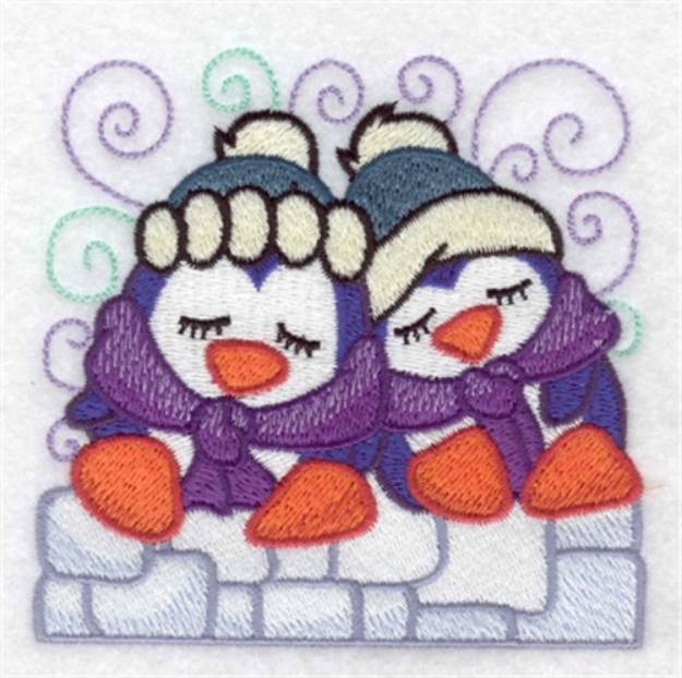 Picture of Sleepy Penguins Machine Embroidery Design