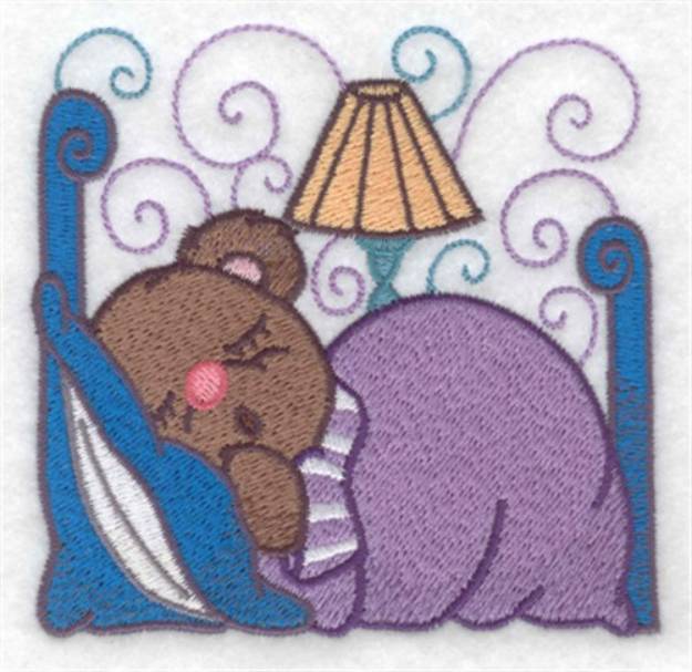 Picture of Sleeping Teddy Machine Embroidery Design