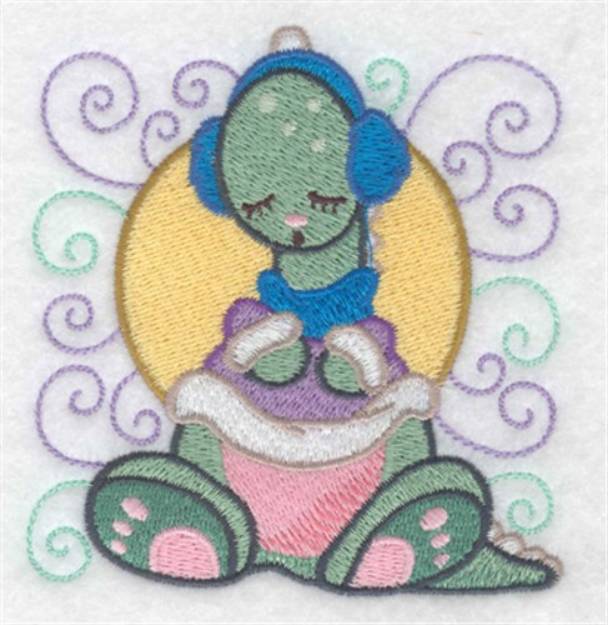 Picture of Sleepy Dinosaur Machine Embroidery Design
