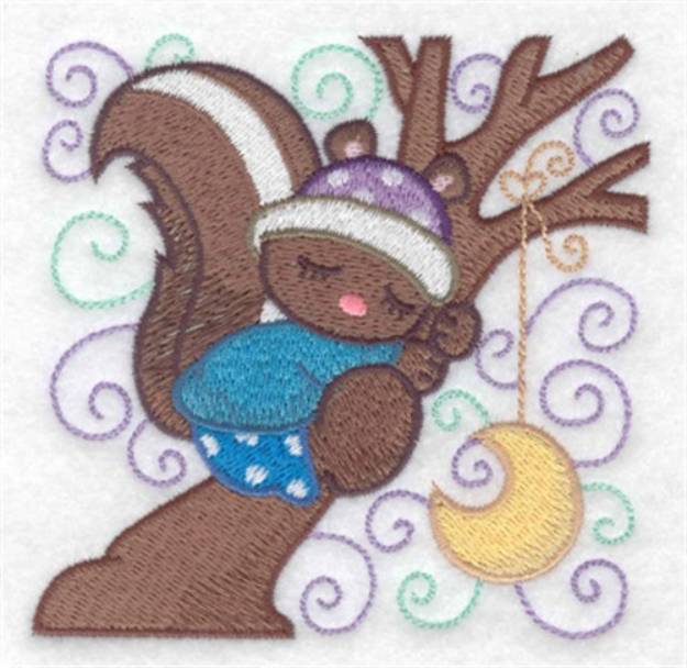 Picture of Sleepy Squirrel Machine Embroidery Design