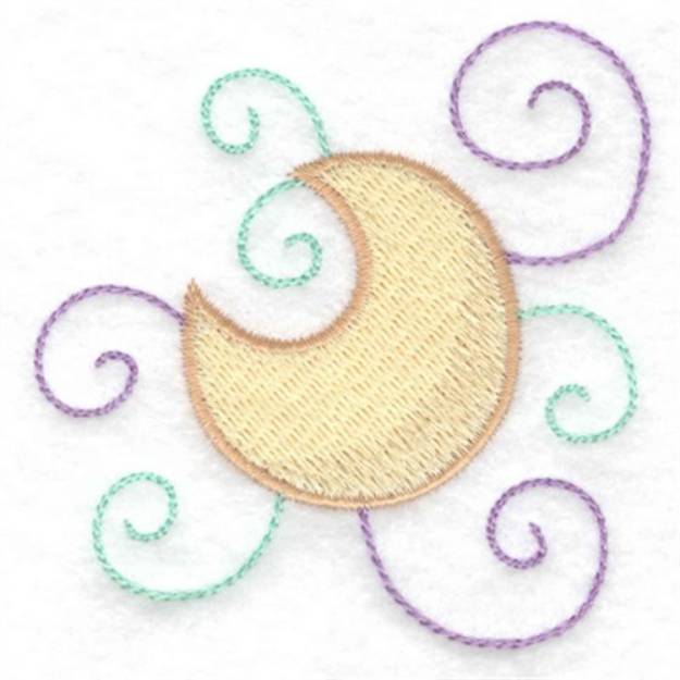Picture of Moon And Swirls Machine Embroidery Design