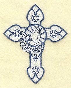Picture of Praying Hands Cross Machine Embroidery Design