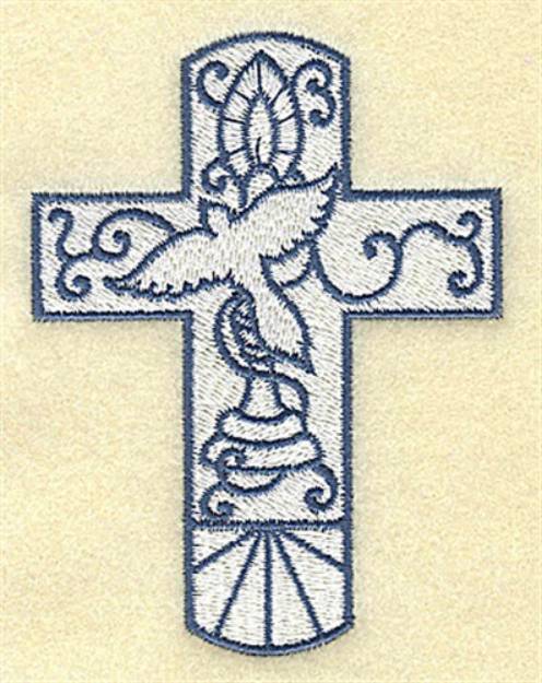Picture of Dove Cross Machine Embroidery Design