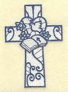 Picture of Cross With Bible Machine Embroidery Design