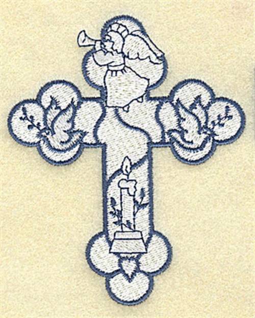 Picture of Cross With Angel Machine Embroidery Design
