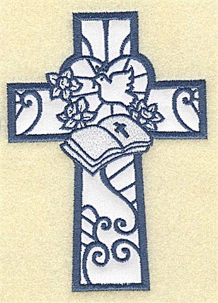 Picture of Bible Cross Applique Machine Embroidery Design