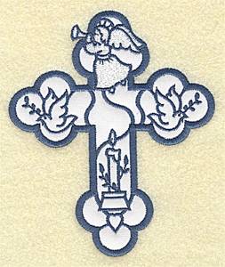 Picture of Angel Cross Applique Machine Embroidery Design