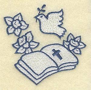 Picture of Bible With Dove Machine Embroidery Design