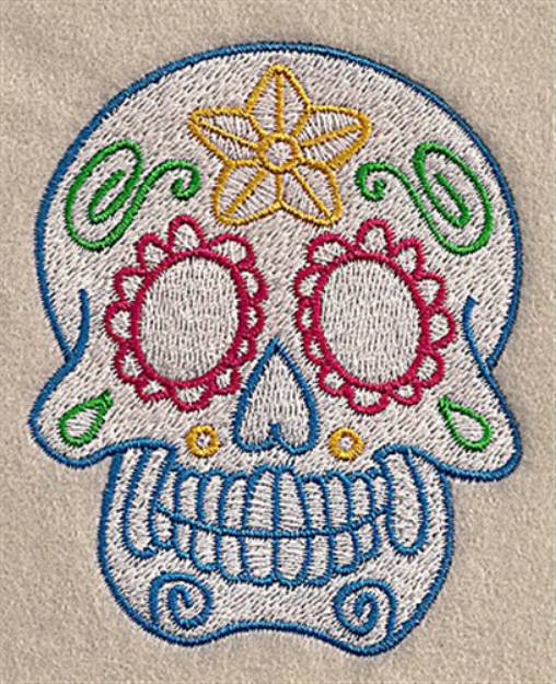 Picture of Decorative Skull Machine Embroidery Design