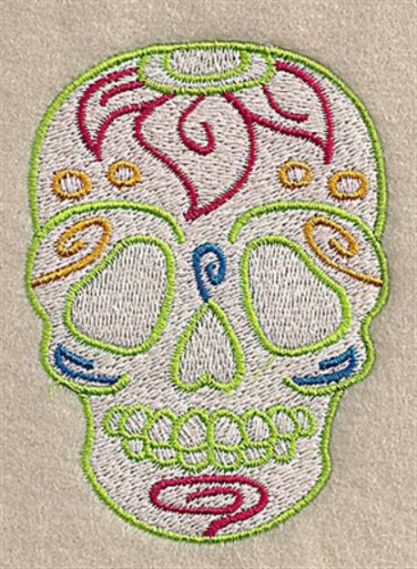 Picture of Flowered Skull Machine Embroidery Design