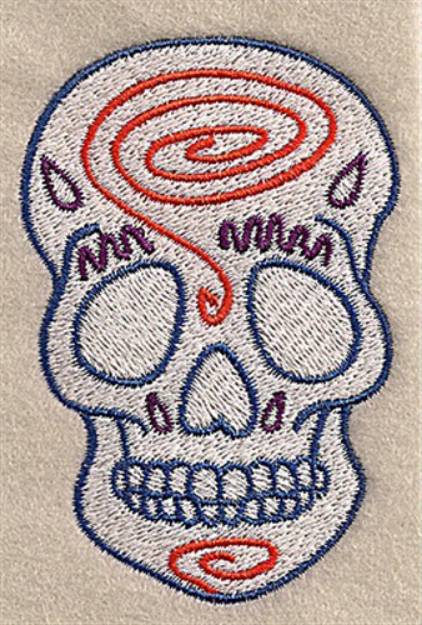Picture of Swirl Skull Machine Embroidery Design
