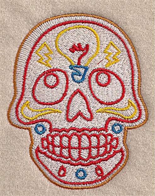 Picture of Light Bulb Skull Machine Embroidery Design