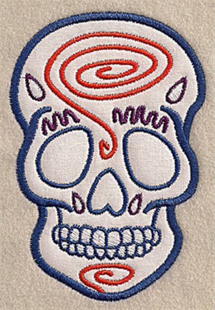Picture of Skull Swirl Applique Machine Embroidery Design
