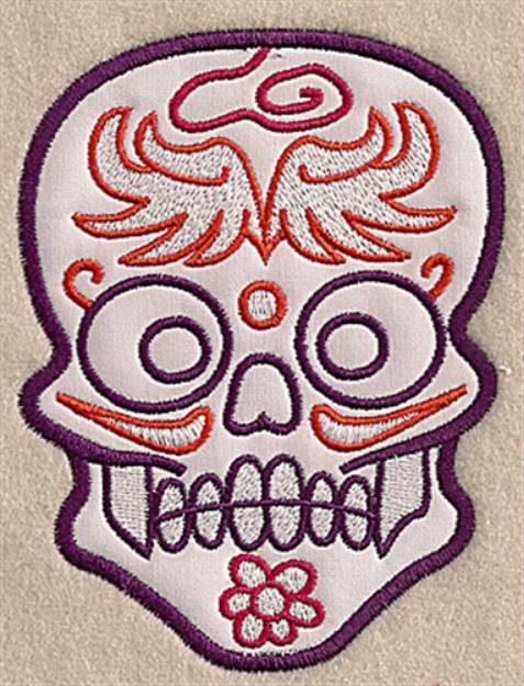 Picture of Fancy Skull Applique Machine Embroidery Design