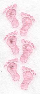 Picture of Girl Footprints Machine Embroidery Design