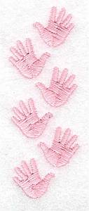 Picture of Girl Handprints Machine Embroidery Design