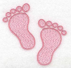 Picture of Large Girl Footprint Machine Embroidery Design