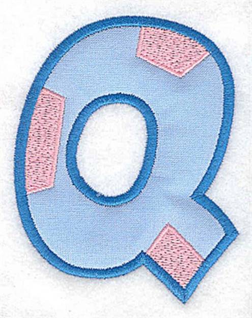 Picture of Applique Baby Alphabet Q Machine Embroidery Design