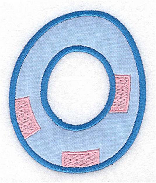 Picture of Applique Baby Number 0 Machine Embroidery Design