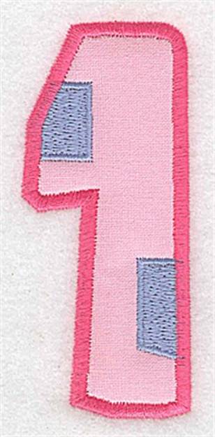 Picture of Applique Baby Number 1 Machine Embroidery Design