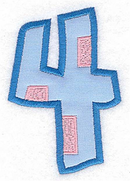 Picture of Applique Baby Number 4 Machine Embroidery Design