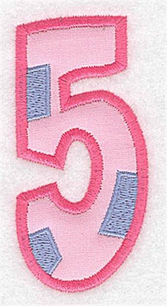 Picture of Applique Baby Number 5 Machine Embroidery Design