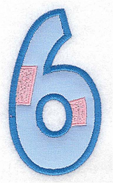 Picture of Applique Baby Number 6 Machine Embroidery Design
