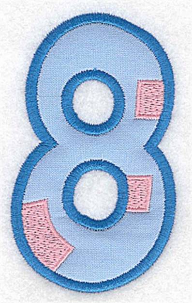 Picture of Applique Baby Number 8 Machine Embroidery Design