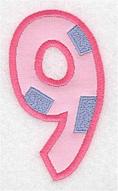 Picture of Applique Baby Number 9 Machine Embroidery Design