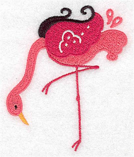Picture of Bowing Flamingo Machine Embroidery Design