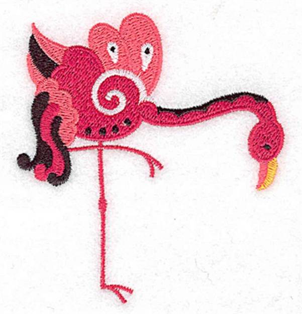Picture of Flamingo Walking Machine Embroidery Design