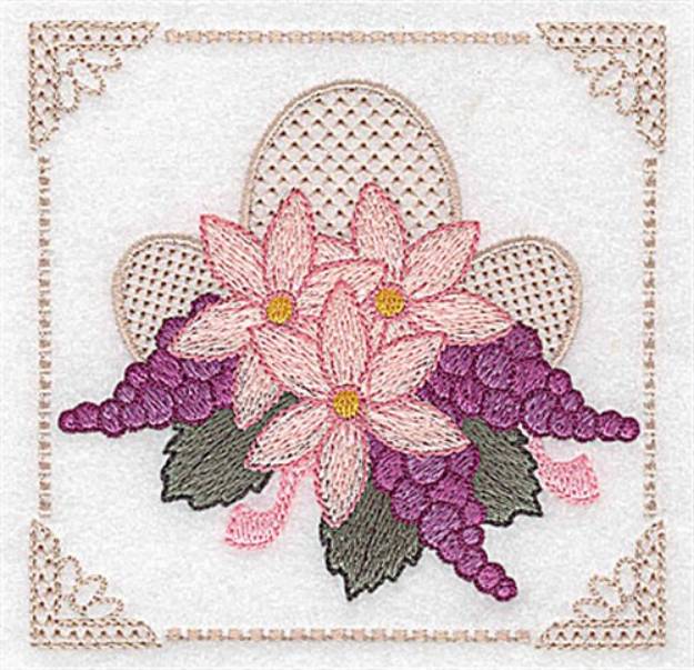 Picture of Floral With Grapes Machine Embroidery Design