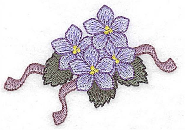 Picture of Flowers And Ribbons Machine Embroidery Design