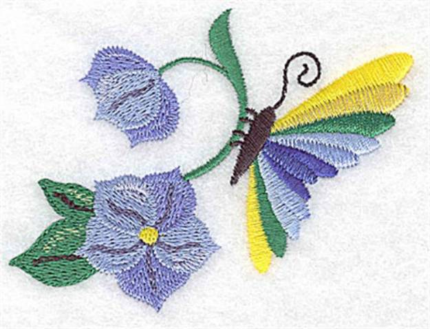 Picture of Butterfly On Flower Machine Embroidery Design