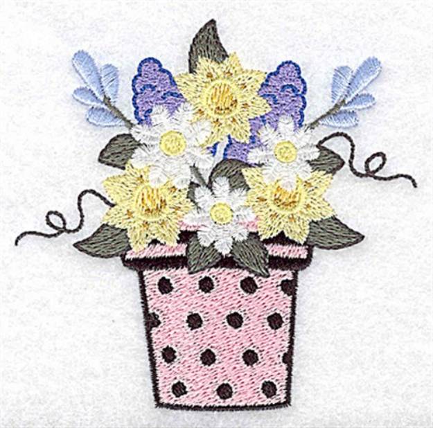 Picture of Polka Dot Pot Machine Embroidery Design