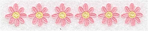 Picture of Row Of Daisies Machine Embroidery Design
