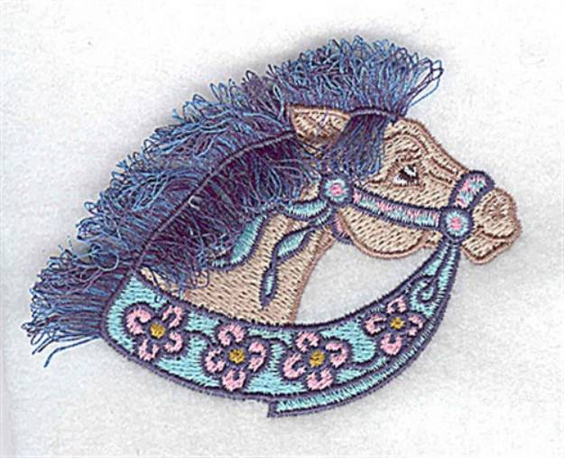 Picture of Fringed Floral Horse Machine Embroidery Design