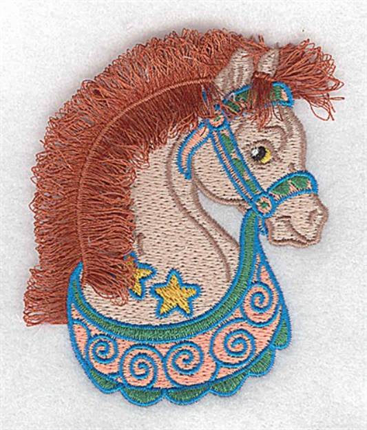 Picture of Adorable Fringe Horse Machine Embroidery Design