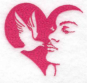 Picture of Dove And Woman Machine Embroidery Design
