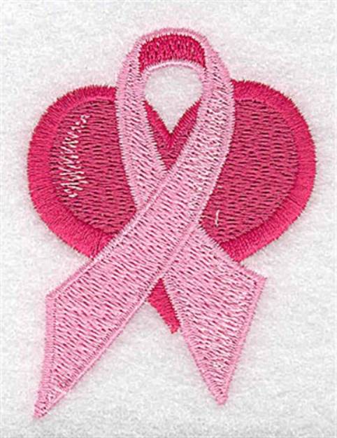 Picture of Ribbon On Heart Machine Embroidery Design