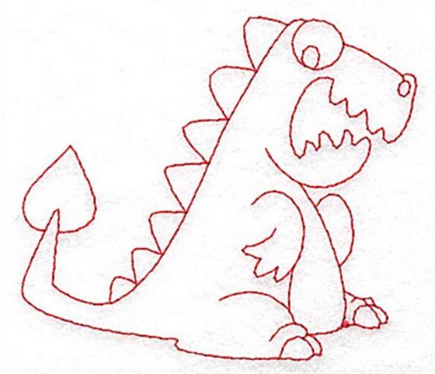 Picture of Dinosaur Redwork Machine Embroidery Design