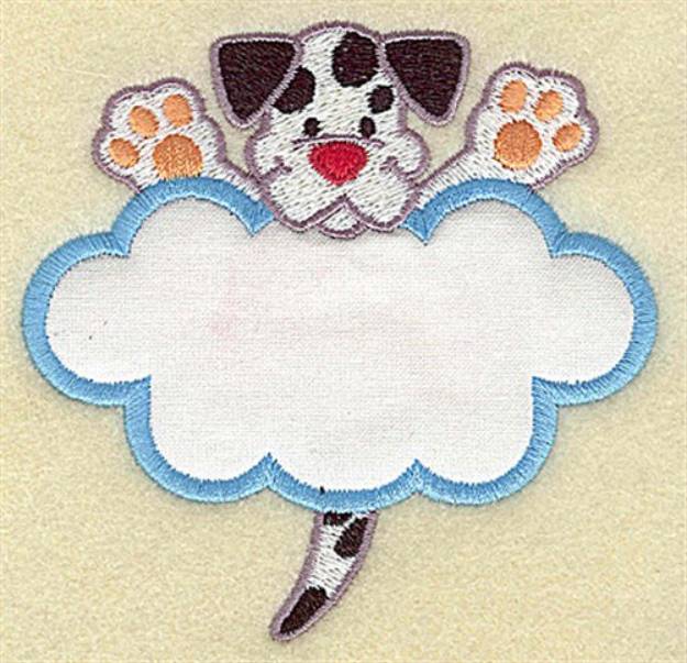 Picture of Puppy In Cloud Applique Machine Embroidery Design