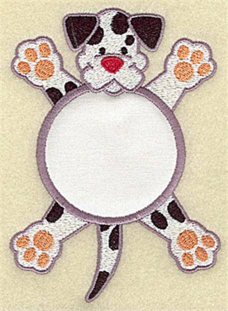 Picture of Puppy In Circle Applique Machine Embroidery Design