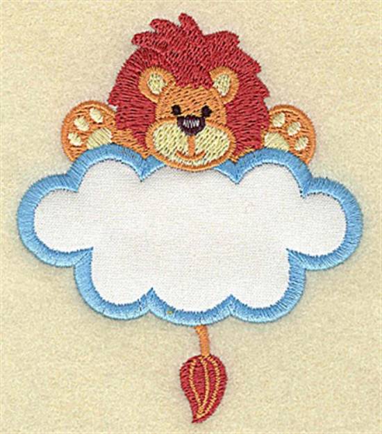 Picture of Lion In Cloud Applique Machine Embroidery Design