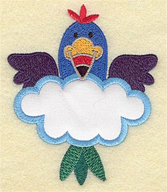 Picture of Bird In Cloud Applique Machine Embroidery Design