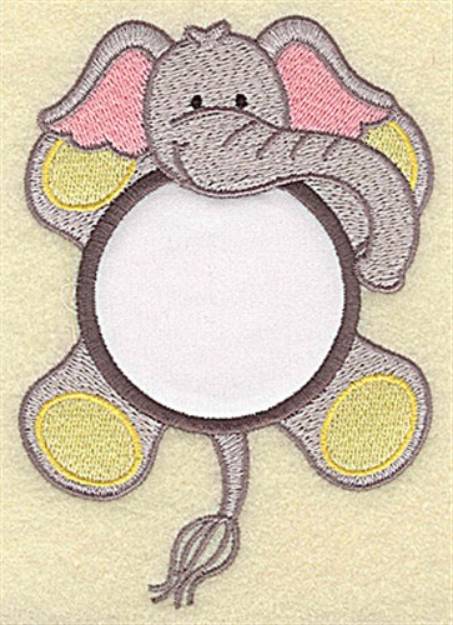 Picture of Elephant In Circle Applique Machine Embroidery Design