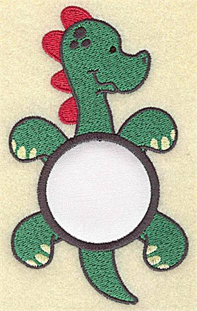 Picture of Dinosaur In Circle Applique Machine Embroidery Design