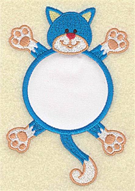 Picture of Cat In Circle Applique Machine Embroidery Design