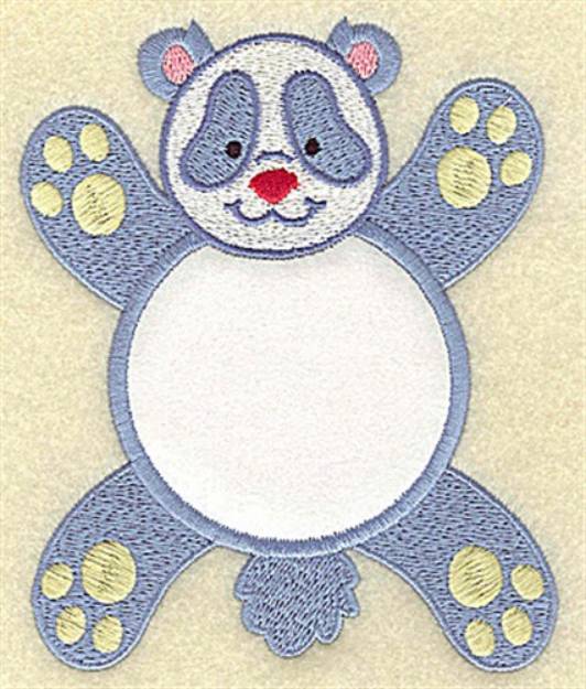 Picture of Panda In Circle Applique Machine Embroidery Design