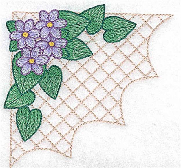 Picture of Flowers On Grid Machine Embroidery Design